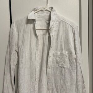 NEVER WORN White Lightweight Button-Up Shirt
